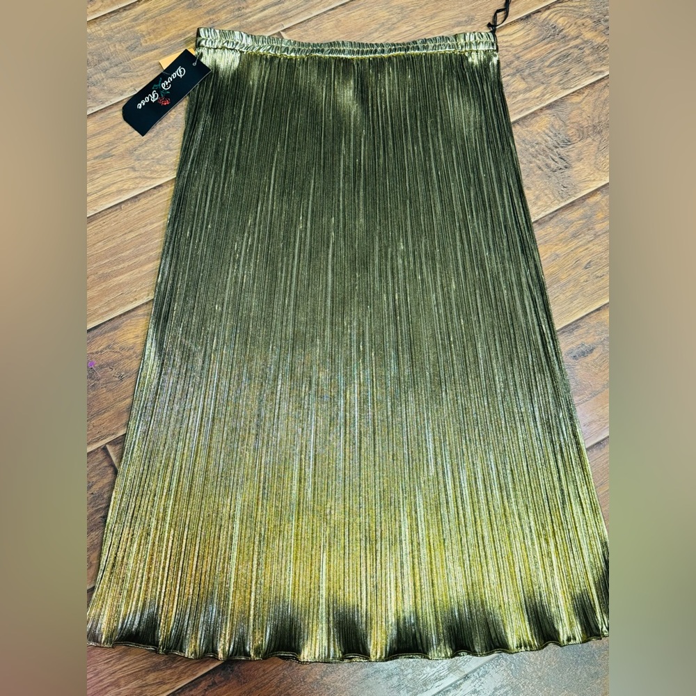 Vintage David Rose Women’s  Long Skirt Gold/ Black  Size XL made in USA